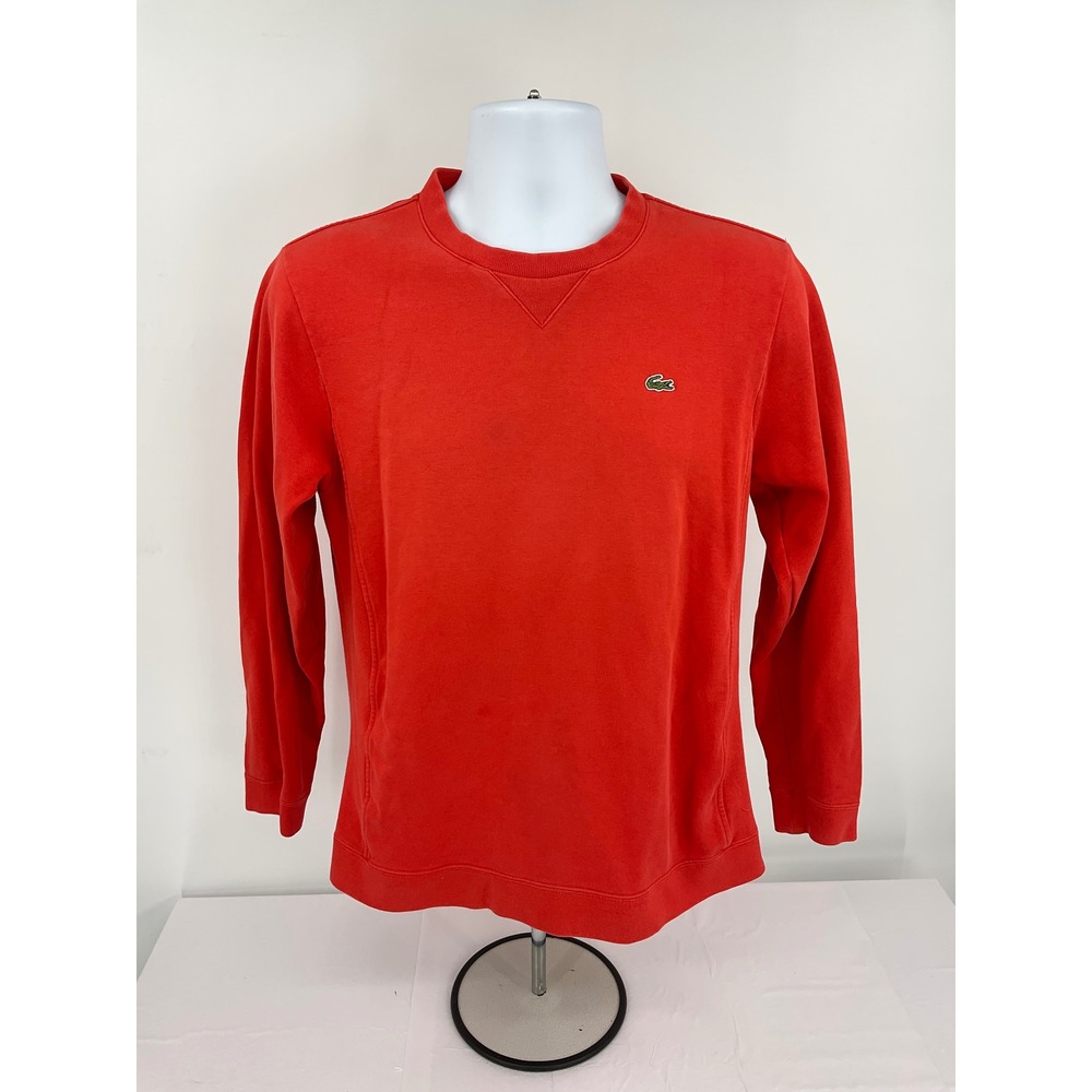 Lacoste orange Crewneck Sweatshirt Men's Small Made in Japan 19.5" Chest